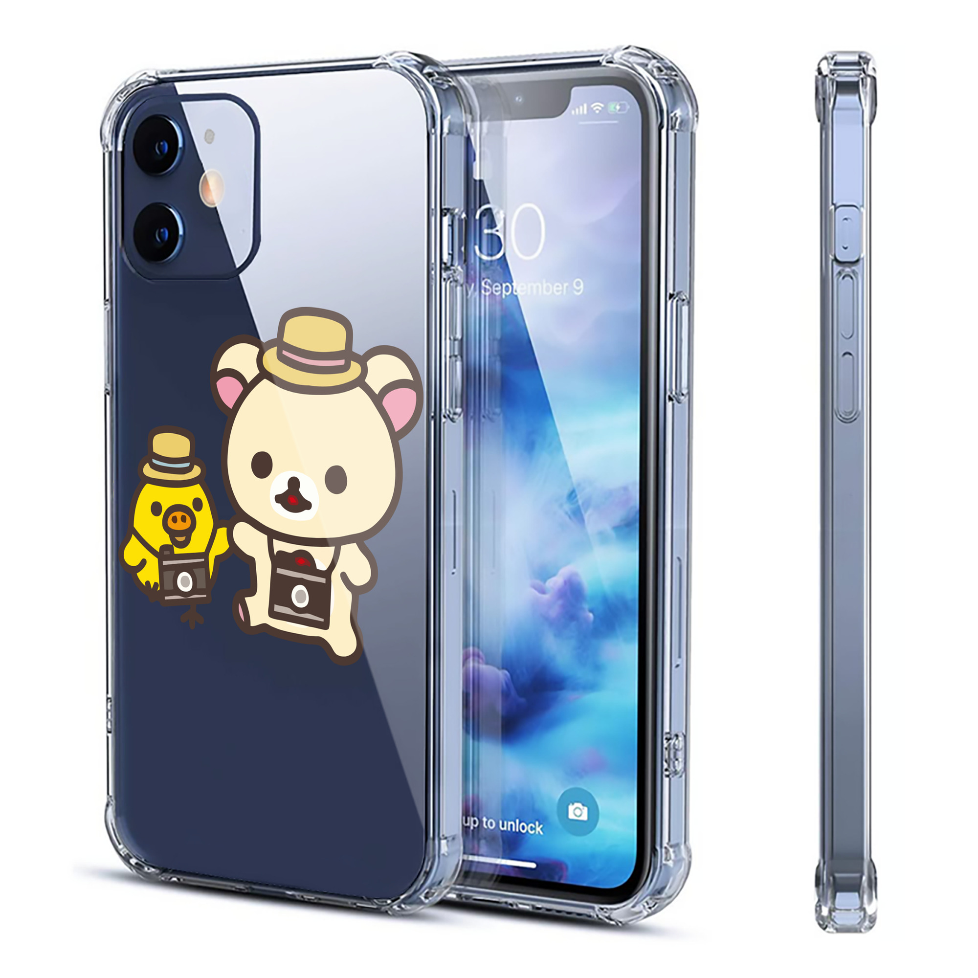 （画像用） リラックマ リラックマ キイロイトリ Rilakkuma Korilakkuma Kiiroitori 【iPhone 12シリーズ対応】透明スマホケース（クリアソフトケース）